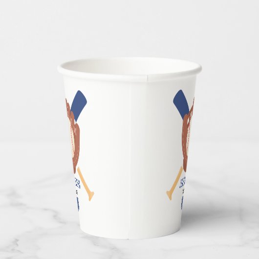 Modern Minimalist Baseball Batter Up Birthday Papieren Bekers (Rechts)