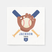 Modern Minimalist Baseball Batter Up Birthday Servet (Voorkant)