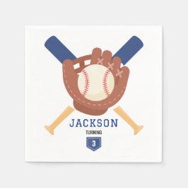 Modern Minimalist Baseball Batter Up Birthday Servet