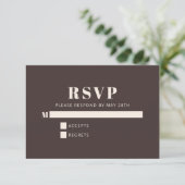 Modern Minimalist Bat Mitzvah Brown Custom RSVP Kaartje (Staand voorkant)