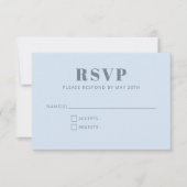 Modern Minimalist Bat Mitzvah Soft Blue Simple RSVP Kaartje (Voorkant)