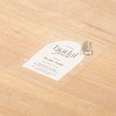 Modern Minimalist Beige Butterfly Bridal Shower Acryl Uitnodigingen (Laagn)