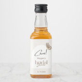 Modern Minimalist Beige Butterfly Bridal Shower Likeurfles Etiket (Voorkant)