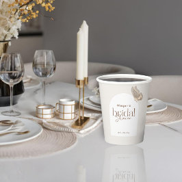 Modern Minimalist Beige Butterfly Bridal Shower Papieren Bekers