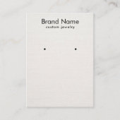 Modern Minimalist Beige Linen Jewelry Display Card Visitekaartje (Voorkant)