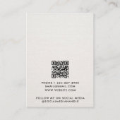 Modern Minimalist Beige Linen Jewelry Display Card Visitekaartje (Achterkant)