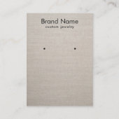 Modern Minimalist Beige Linen Jewelry Display Card Visitekaartje (Voorkant)