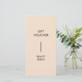 Modern Minimalist Beige QR Code Gift Certificate (Staand voorkant)
