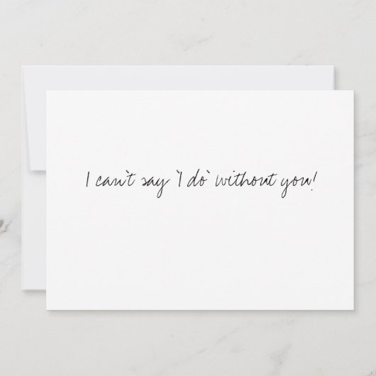 Modern minimalist... ben je mijn bruidmaid? (Achterkant)