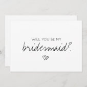 Modern minimalist... ben je mijn bruidmaid? (Voorkant / Achterkant)