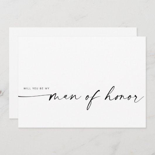 Modern minimalist... ben je mijn Man van eer. (Voorkant / Achterkant)