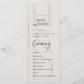 Modern Minimalist Black and Ivory Monogram Wedding Programmakaart (Voorkant)