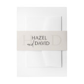 Modern Minimalist Black and Ivory Monogram Wedding Uitnodigingen Wikkel (Voorkant Voorbeeld)