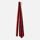 Modern Minimalist Black and Red Stripes Stropdas (Achterkant)