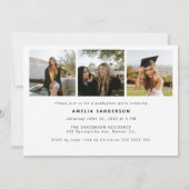 Modern minimalist black and white photo graduation kaart (Achterkant)