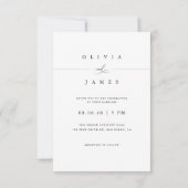 Modern Minimalist Black and White Photo Wedding Kaart (Achterkant)