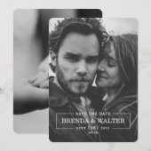 Modern Minimalist Black And White Photo Wedding  Kaart (Voorkant / Achterkant)