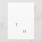 Modern Minimalist Black and White Wedding Classic Kaart (Achterkant)