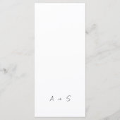Modern Minimalist Black and White Wedding Menu (Achterkant)