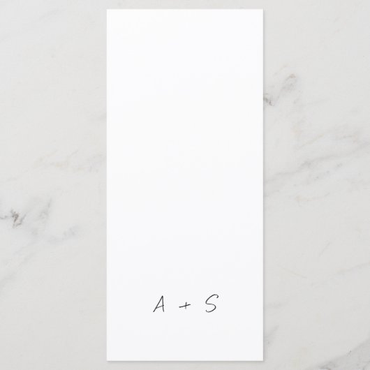 Modern Minimalist Black and White Wedding Menu (Achterkant)