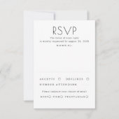 Modern Minimalist Black and White Wedding RSVP Kaartje (Voorkant)