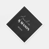 Modern Minimalist Black and White Wedding Servet (Hoek)