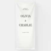 Modern Minimalist Black and White Wedding Welcome Spandoek (Verticaal)