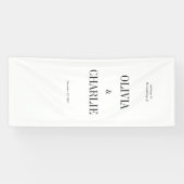 Modern Minimalist Black and White Wedding Welcome Spandoek (Horizontaal)