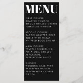 Modern minimalist Black Bold Typography Wedding Menu (Voorkant)