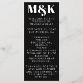 Modern minimalist Black Bold Typography Wedding Programmakaart (Voorkant)