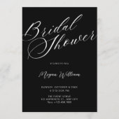 Modern minimalist Black bridal shower Kaart (Voorkant)