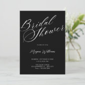 Modern minimalist Black bridal shower Kaart (Staand voorkant)