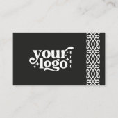 Modern Minimalist Black Celtic Interlaced Border B Visitekaartje (Voorkant)