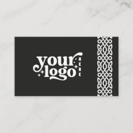 Modern Minimalist Black Celtic Interlaced Border B Visitekaartje