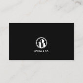 Modern Minimalist Black Custom  Visitekaartje (Achterkant)