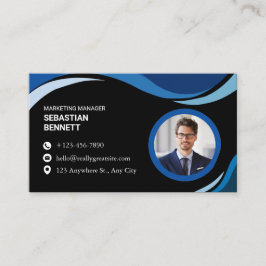 Modern Minimalist Black Custom  Visitekaartje