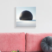 Modern Minimalist Black Dome Art - Abstract Futuri Canvas Afdruk (Insitu (Woonkamer))