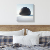 Modern Minimalist Black Dome Art - Abstract Futuri Canvas Afdruk (Insitu (Slaapkamer))