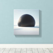 Modern Minimalist Black Dome Art - Abstract Futuri Canvas Afdruk (Insitu (Houten vloer))