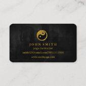 Modern Minimalist Black Gold Lotus Yoga Instructor Visitekaartje (Achterkant)