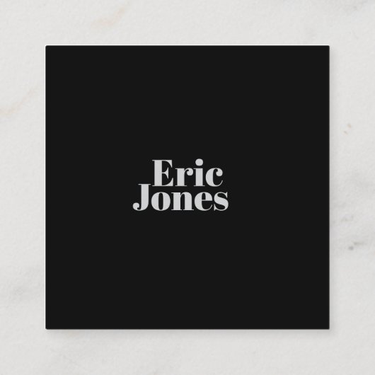 Modern minimalist black & grey professional vierkante visitekaartje (Achterkant)