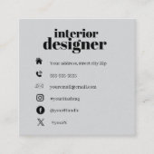 Modern minimalist black & grey professional vierkante visitekaartje (Voorkant)