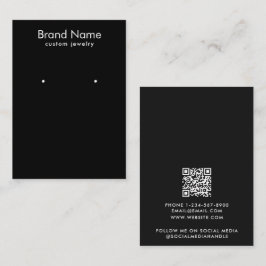 Modern Minimalist Black Jewelry Display Card Visitekaartje