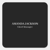 Modern Minimalist Black Professional Trendy Vierkante Sticker (Voorkant)