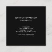 Modern minimalist black professional vierkante visitekaartje (Achterkant)