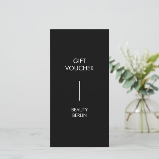 Modern Minimalist Black QR Code Gift Certificate (Staand voorkant)