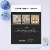 Modern Minimalist Black Real Estate Property Flyer (Enkel)