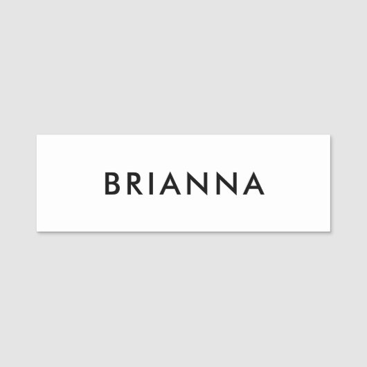 Modern Minimalist Black Script Custom Professional Naamplaatje (Voorkant)