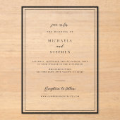 Modern minimalist Black Typography Wedding Acryl Uitnodigingen (Voorkant)