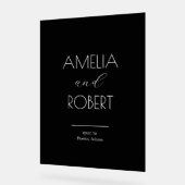 Modern Minimalist Black Wedding Welcome Acryl Bord (Hoek)